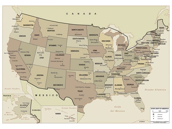La cartina degli Stati Uniti: scopri i segreti nascosti in 70 caratteri!