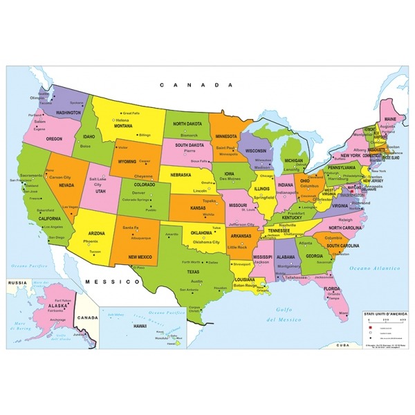 La sorprendente cartina politica degli Stati Uniti d’America: una visione in 70 caratteri!