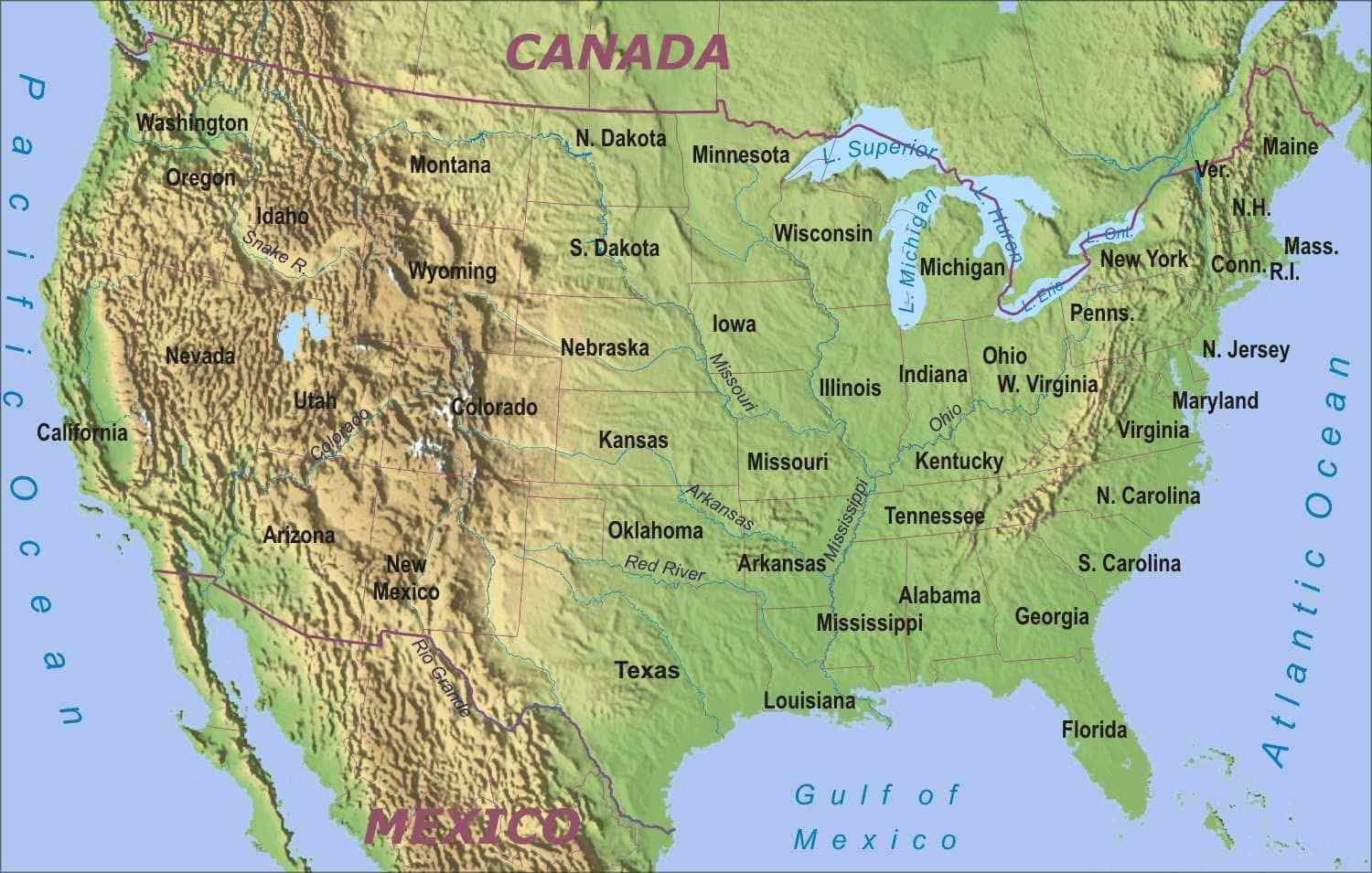 Stati Uniti: Scopri la Cartina Fisica e un Riassunto dell’Immenso Paese